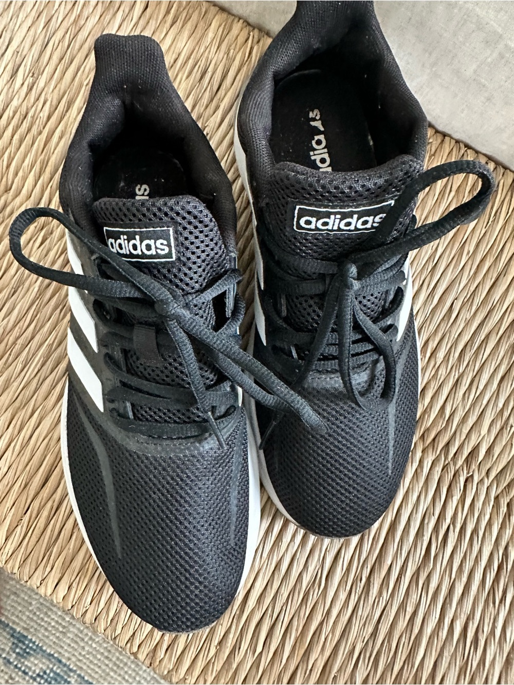 adidas Women’s Black and White Lace-Up Athletic Sneakers - Picture 5 of 7